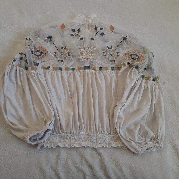 Free People Cream and Multicolor Embroidered Blouse - Picture 11 of 15